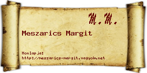 Meszarics Margit névjegykártya